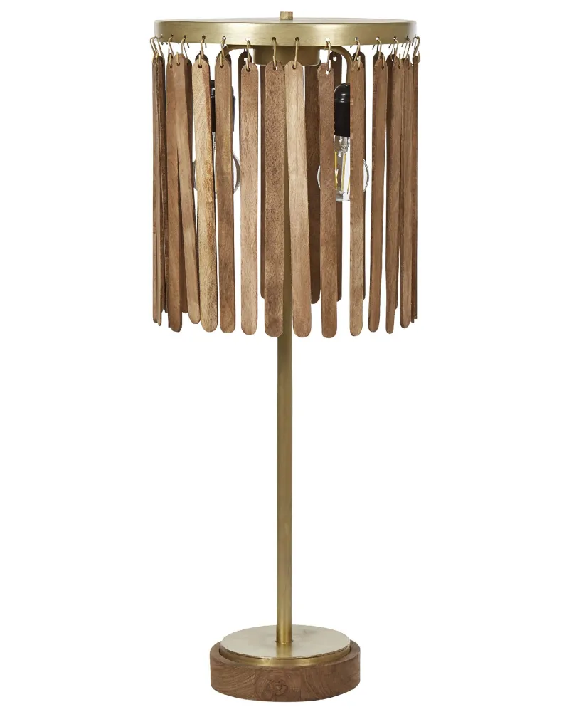 Mango Wood Table Lamp Dark and Latão SABARI