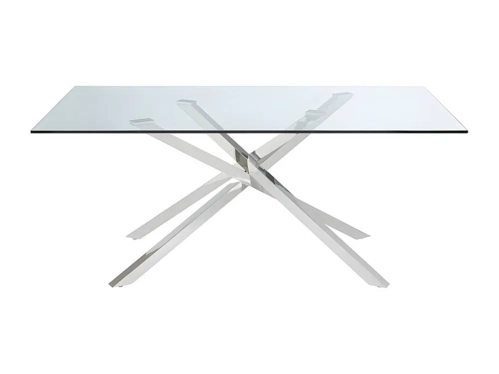 Mesa de jantar - Vidro temperado e pernas em ço GLENDA com Controle de Intensidade
