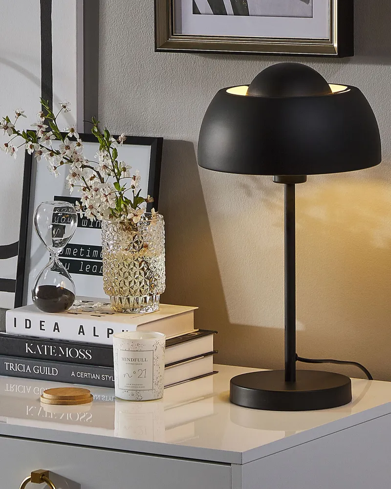 Metal Table Lamp Black SENETTE