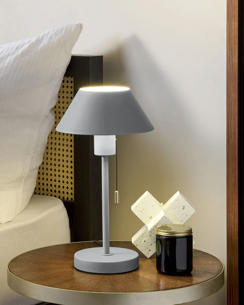 Metal Table Lamp Light Grey CAPARO