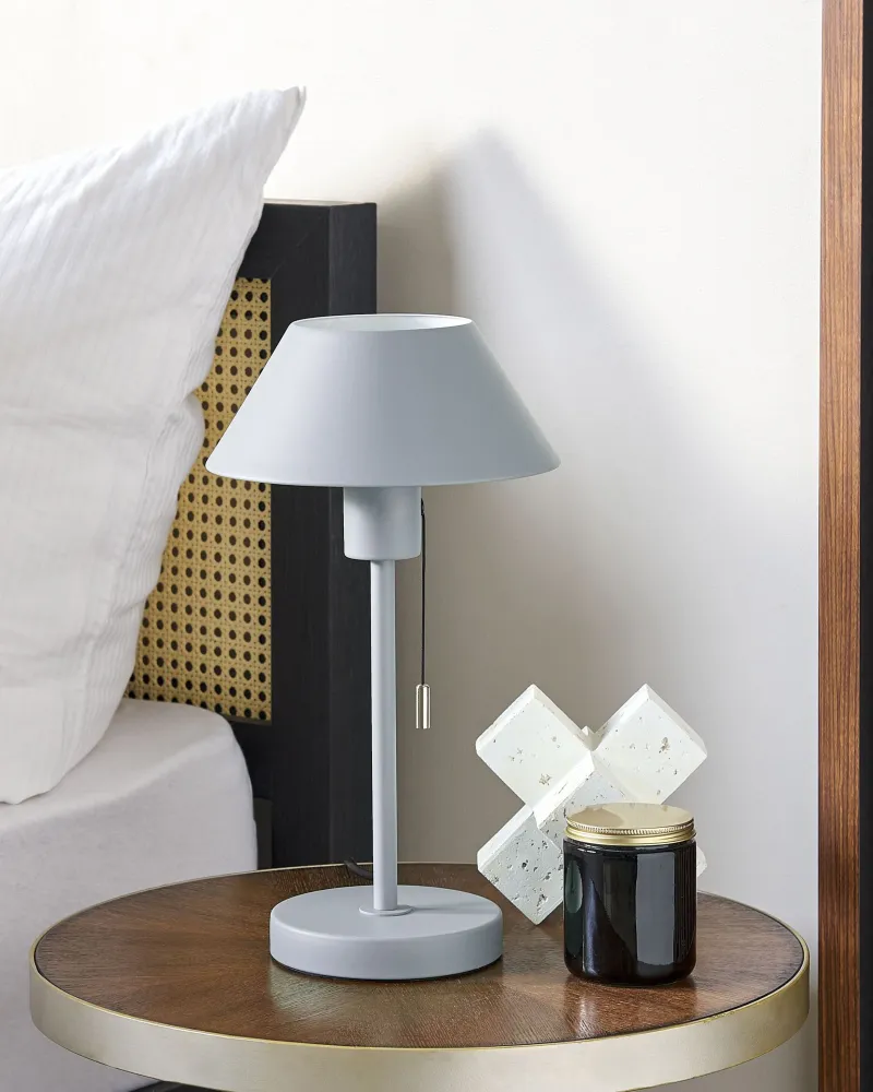 Metal Table Lamp Light Grey CAPARO