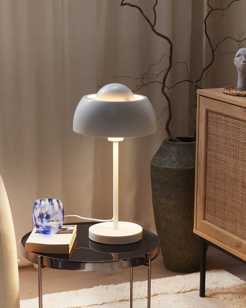 Metal Table Lamp White SENETTE