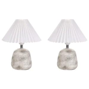 Set 2 Ceramic Table Lamps Marfim ZEYI E27 - 806 Lúmens
