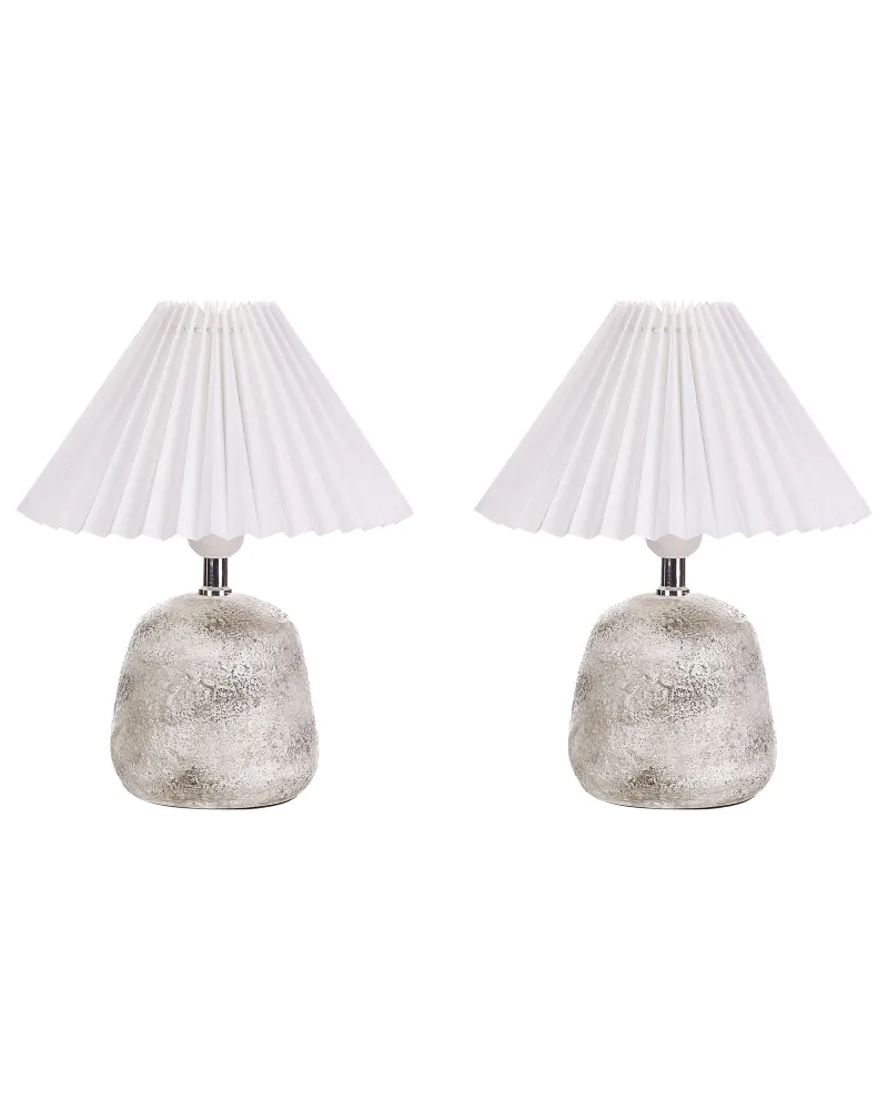 Set 2 Ceramic Table Lamps Marfim ZEYI E27 - 806 Lúmens