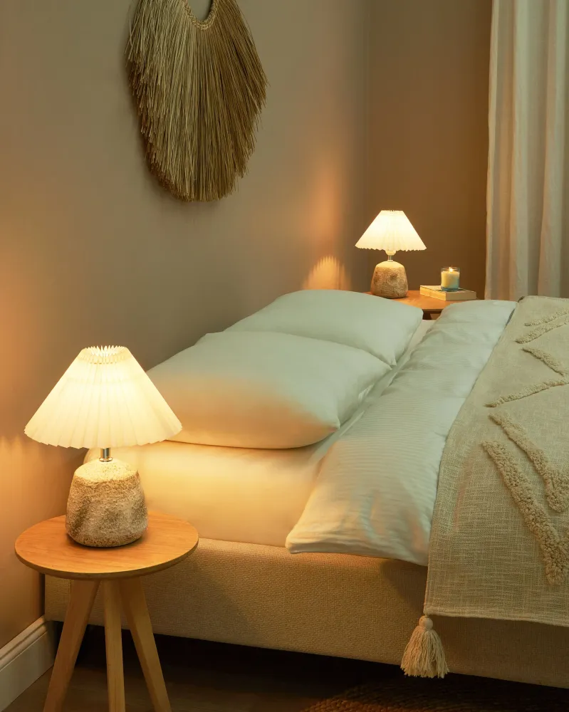 Set 2 Ceramic Table Lamps Marfim ZEYI E27 - 806 Lúmens