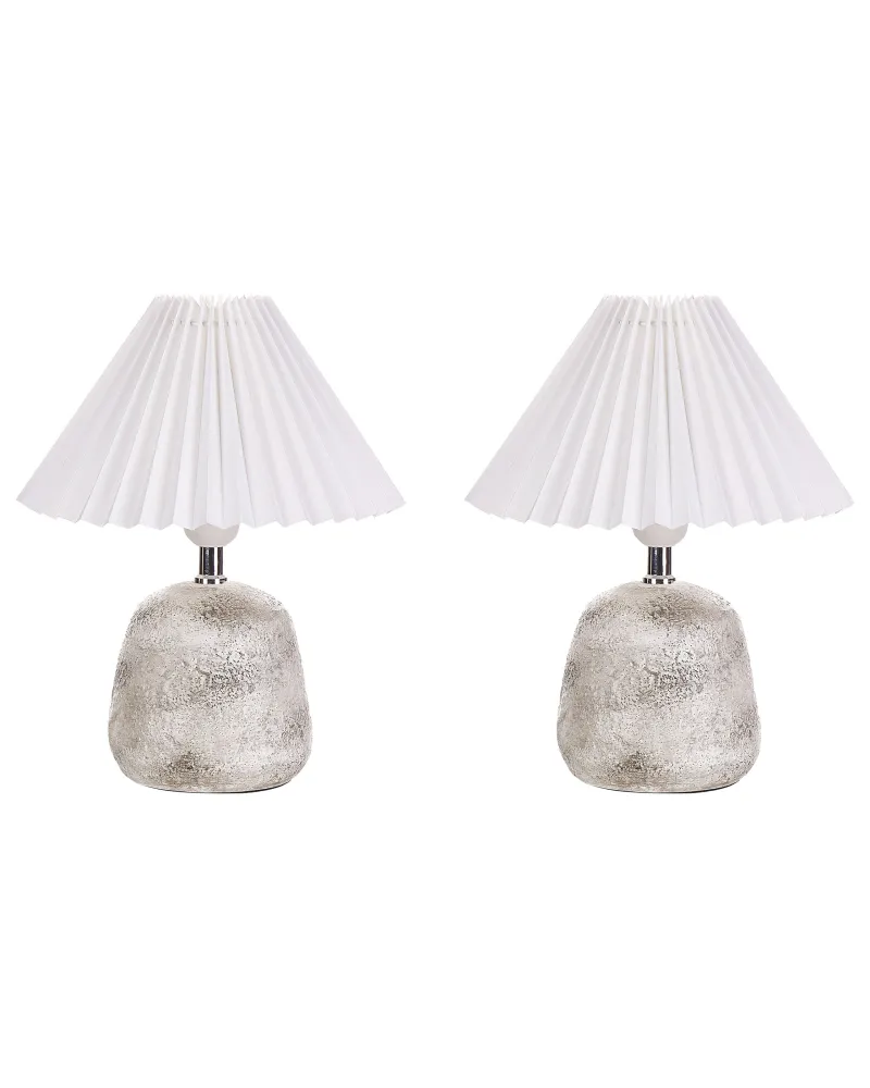Set 2 Ceramic Table Lamps Marfim ZEYI E27 - 806 Lúmens