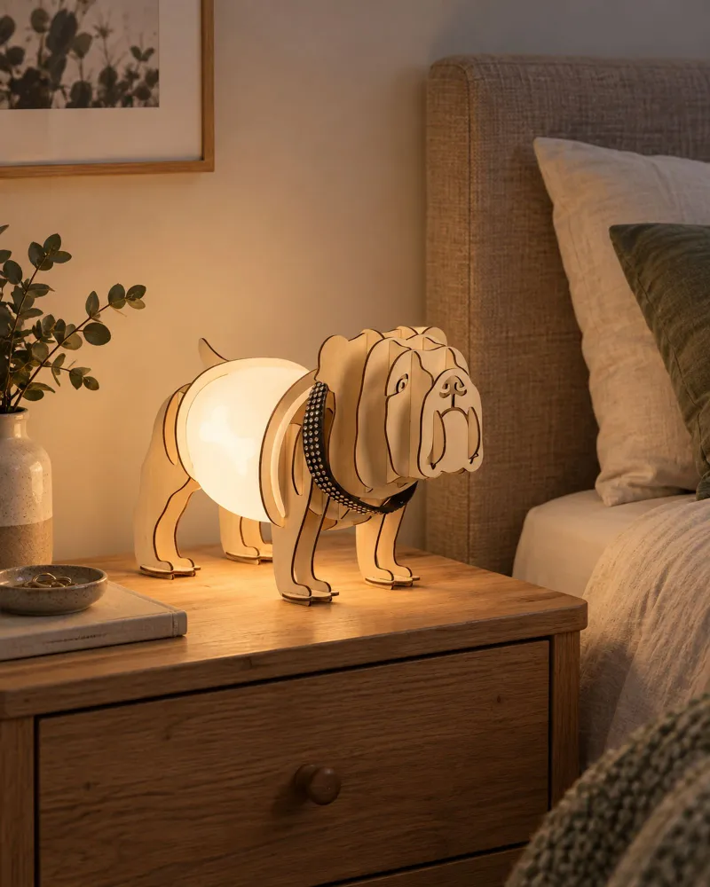 Table Lamp Dog Light Wood DOUCE E27 - 806 Lúmens