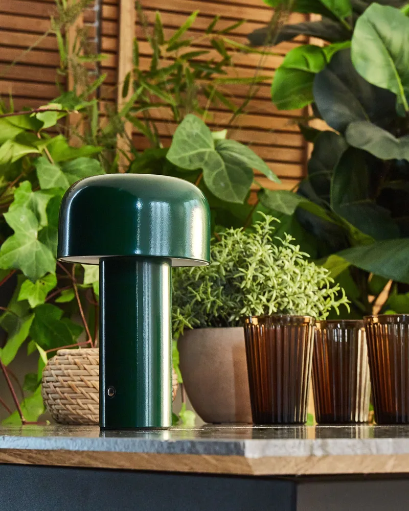 Wireless Metal Table Lamp Green BESOS