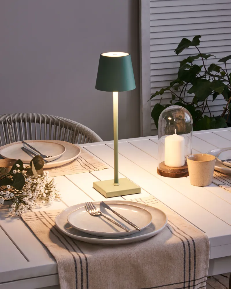 Wireless Metálico Table Lamp Green BACEIRO | Smart | RGB