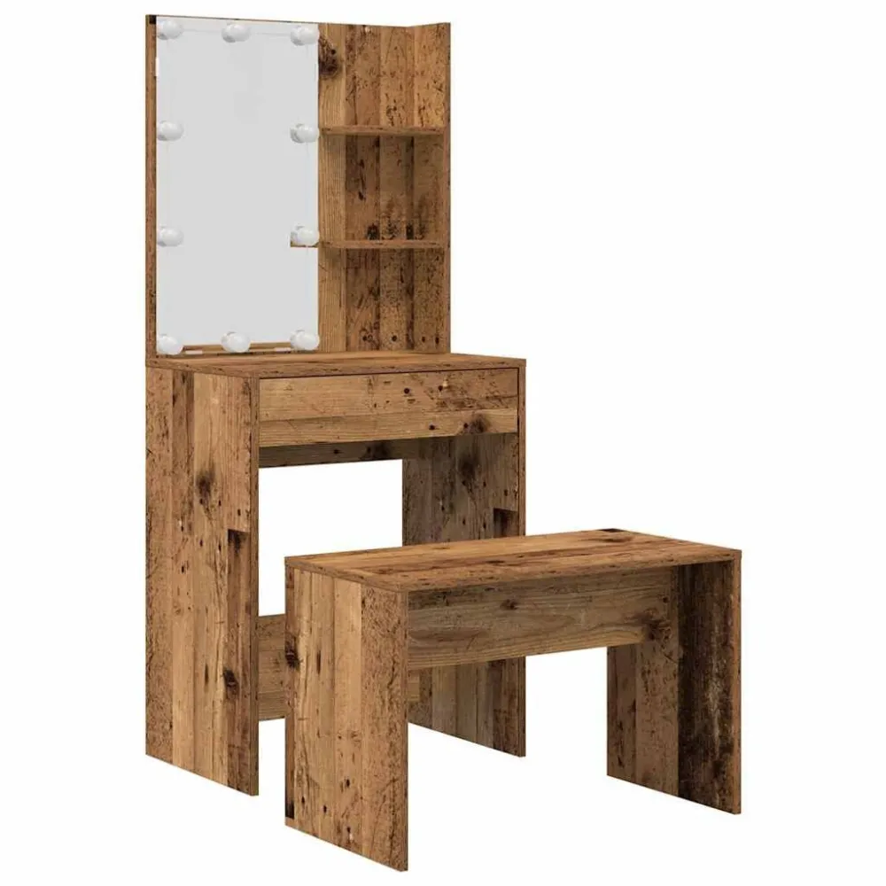 Conjunto toucador com luzes LED derivados madeira madeira velha Cor Branca Fria 6000K