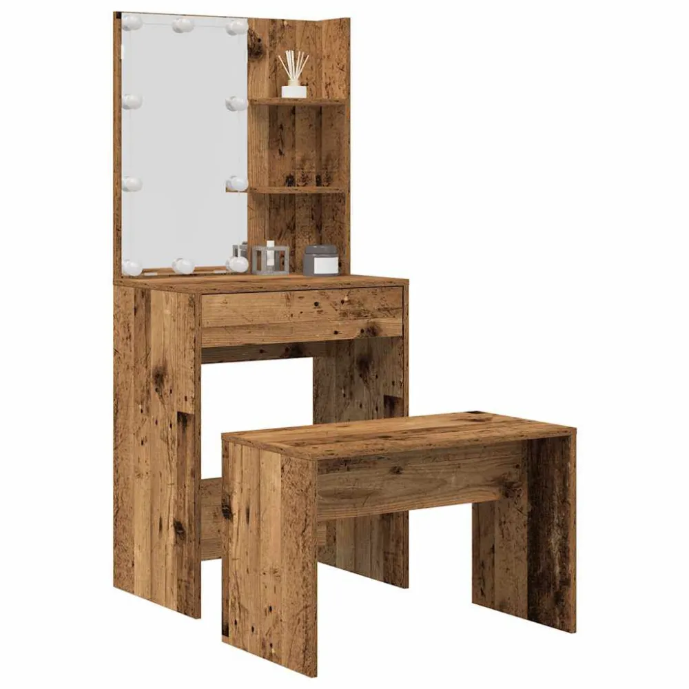 Conjunto toucador com luzes LED derivados madeira madeira velha Cor Branca Fria 6000K