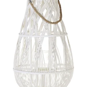 Lanterna decorativa branca 56 cm TONGA Cor Branca Fria 6000K