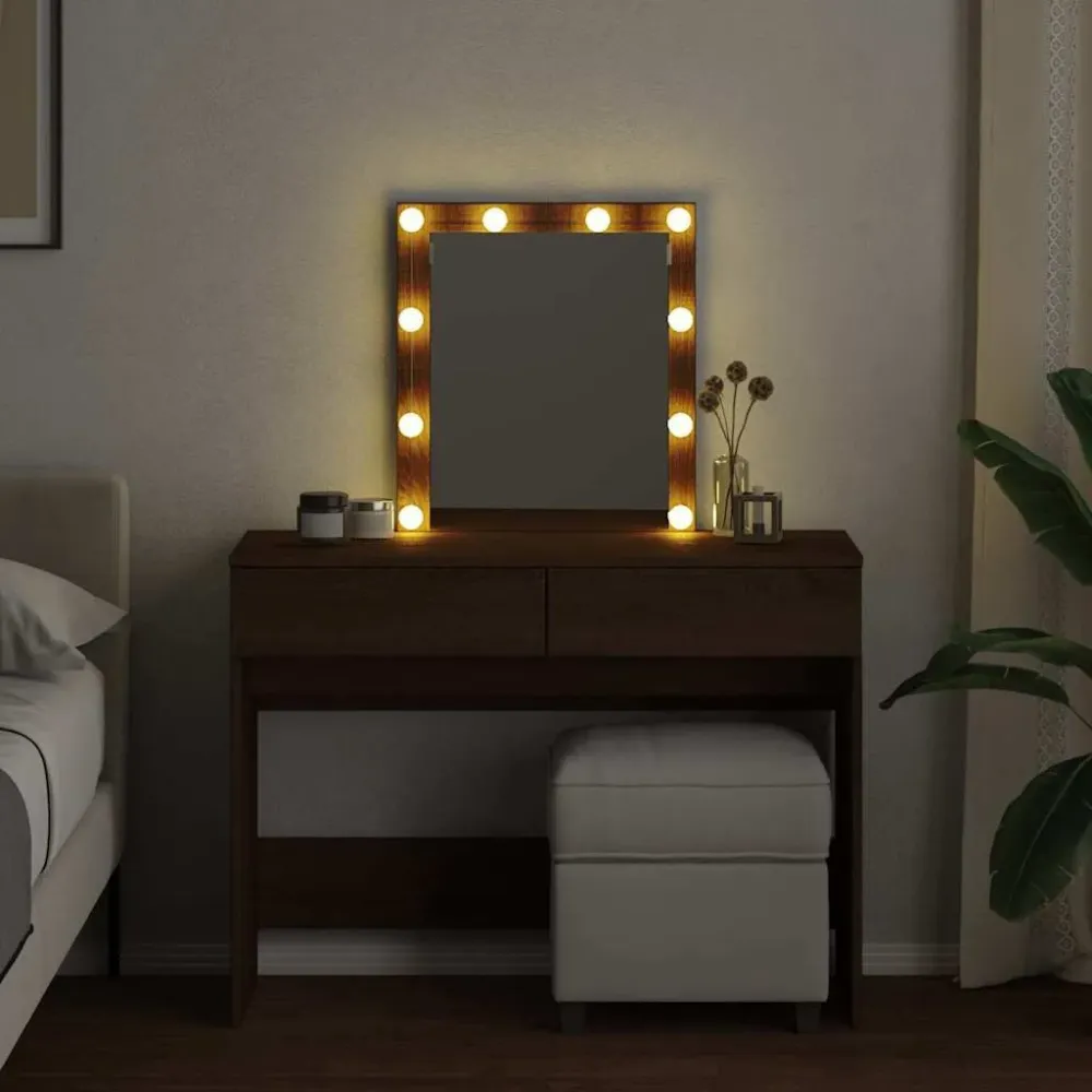 Luz de Passagem Toucador com LEDs 100x40x130 cm cor carvalho castanho