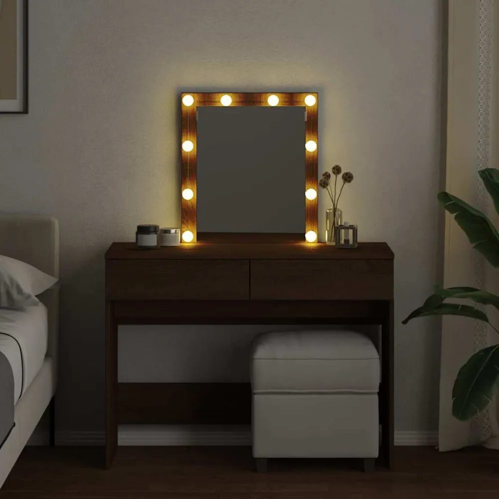 Luz de Passagem Toucador com LEDs 100x40x130 cm cor carvalho castanho