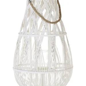 Em madeira Candle Lantern 56 cm White TONGA