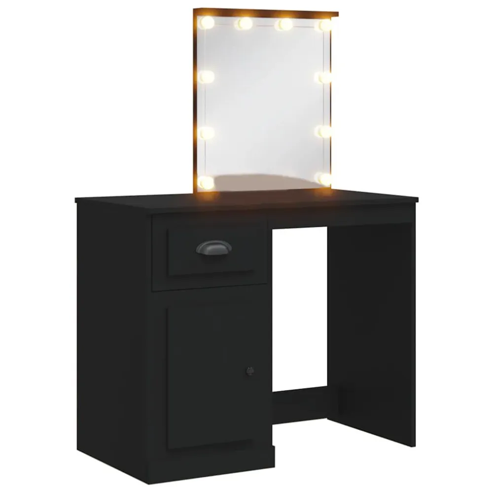 Refletor LED Solar Toucador com luzes LED 90x42x132,5 cm preto