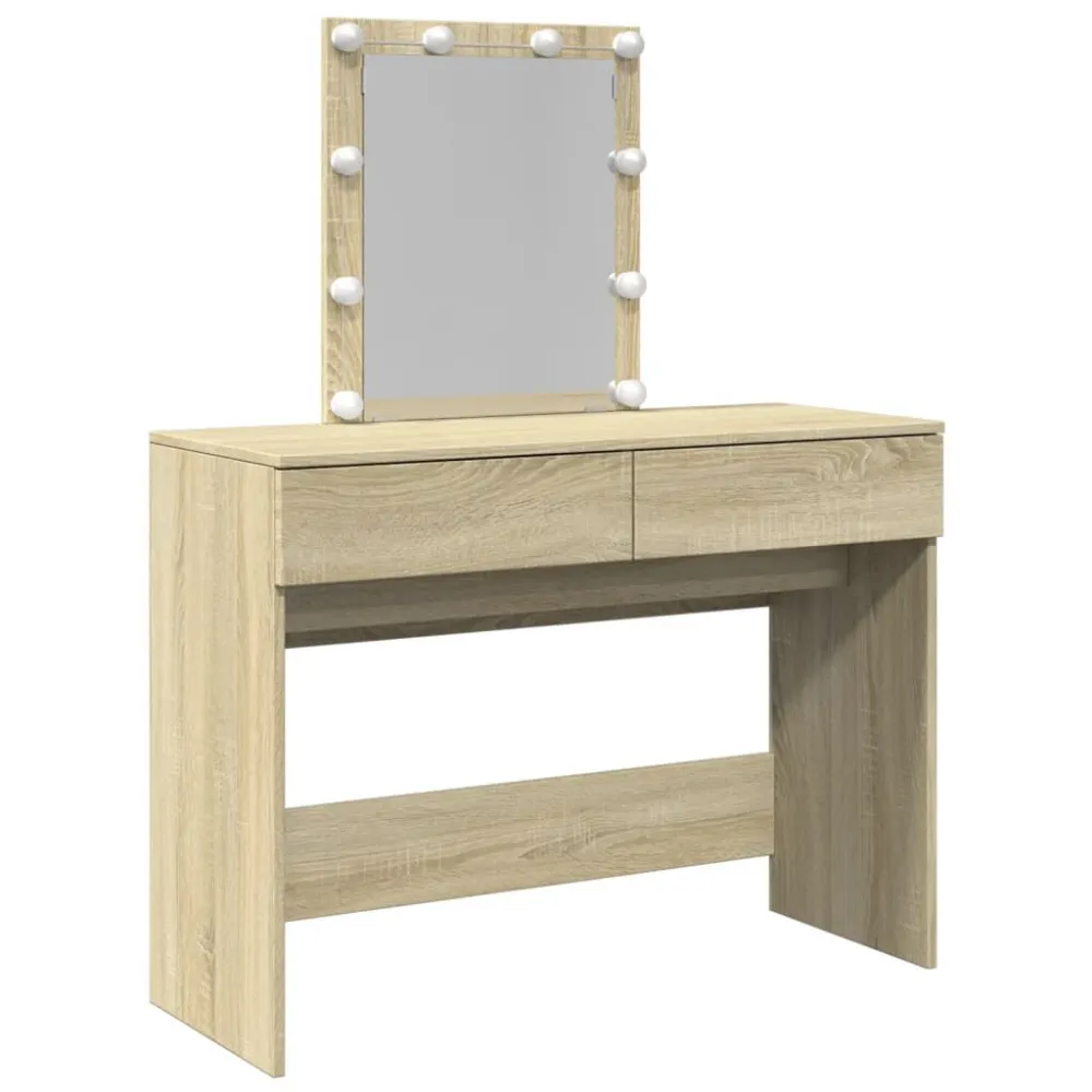 Toucador com LEDs 100x40x130 cm carvalho sonoma Cor Branca Fria 6000K