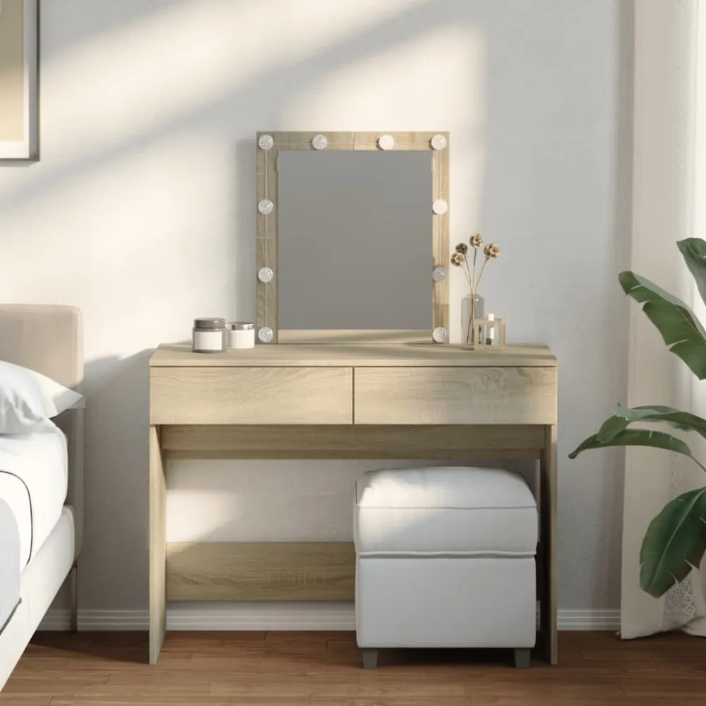 Toucador com LEDs 100x40x130 cm carvalho sonoma Cor Branca Fria 6000K