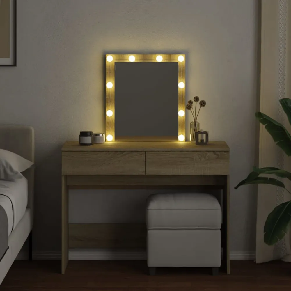 Toucador com LEDs 100x40x130 cm carvalho sonoma Cor Branca Fria 6000K