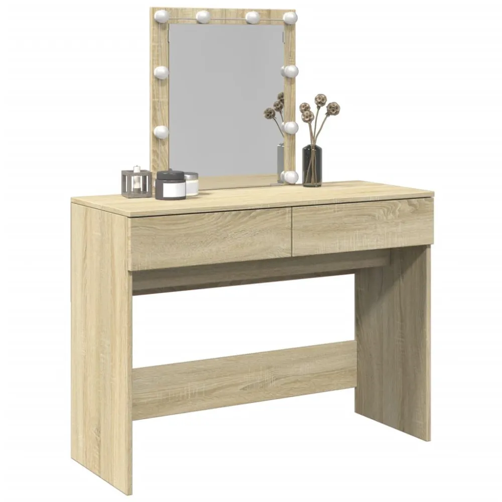 Toucador com LEDs 100x40x130 cm carvalho sonoma Cor Branca Fria 6000K