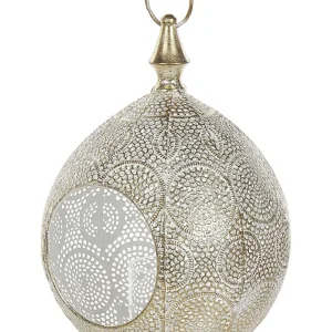 Lanterna decorativa em metálico dourado 33 cm LAESO