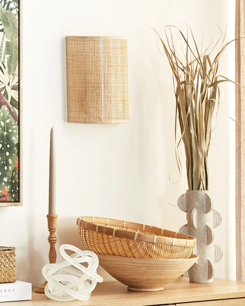 Kit de Iluminação Temática Completo Rattan Wall Lamp Orgânico DEMITRIE