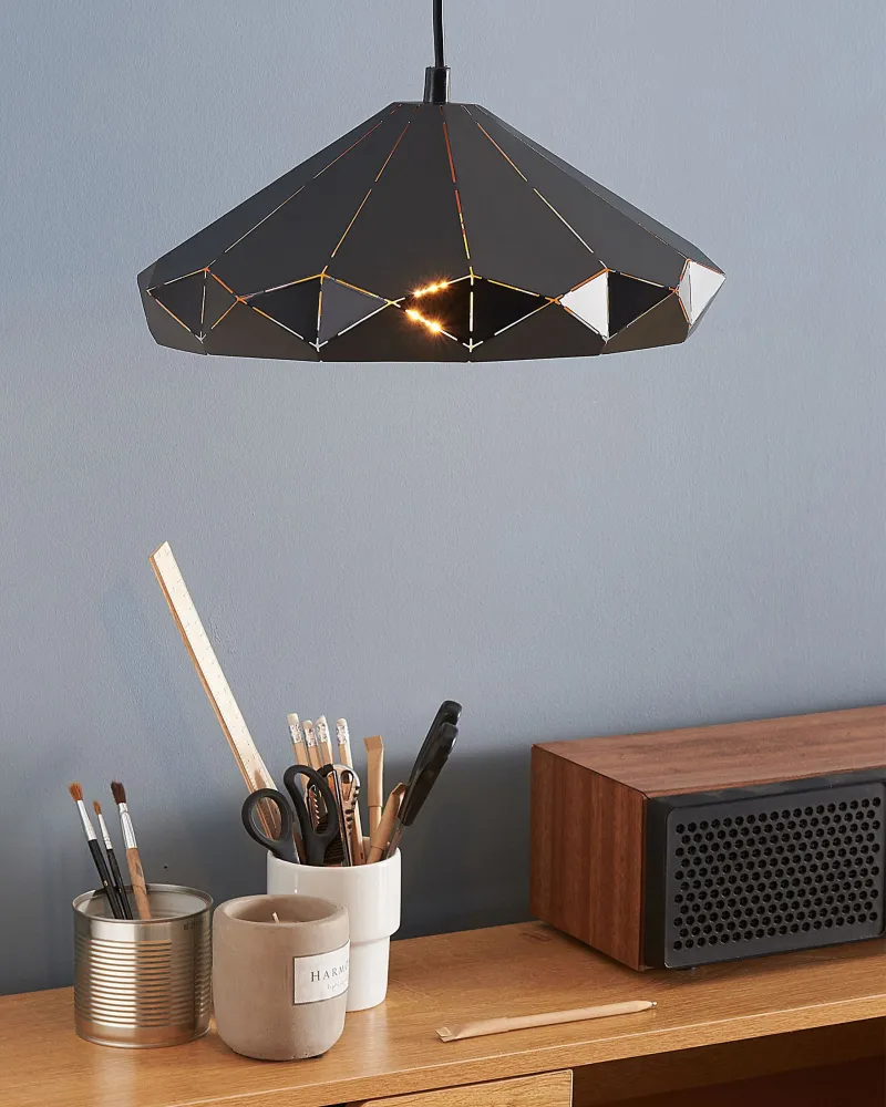 Pendente de Cristal Metal Pendant Lamp Carvão NEVOLA