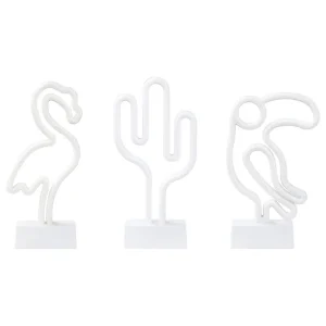 Set 3 Neon LED Signs Multicolour MABEL