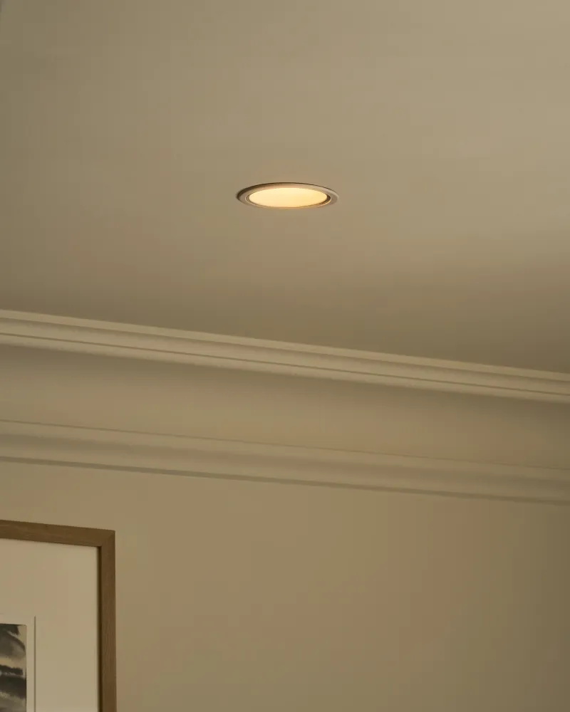 Luminária de Vidro Texturizado Buxton Foco de 50 mm fixo ignífugo – Pintável