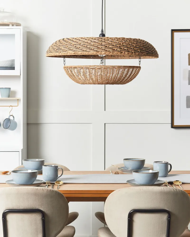 Luminária de Mesa Paper Rope Pendant Lamp Puro KIDEPO