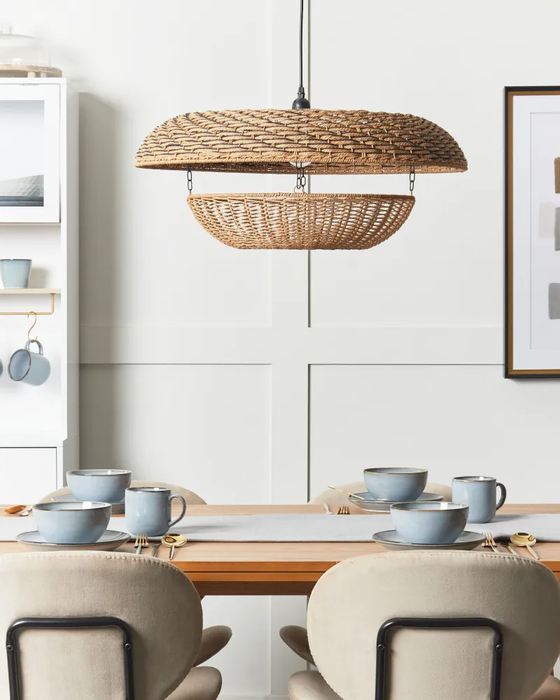 Luminária de Mesa Paper Rope Pendant Lamp Puro KIDEPO