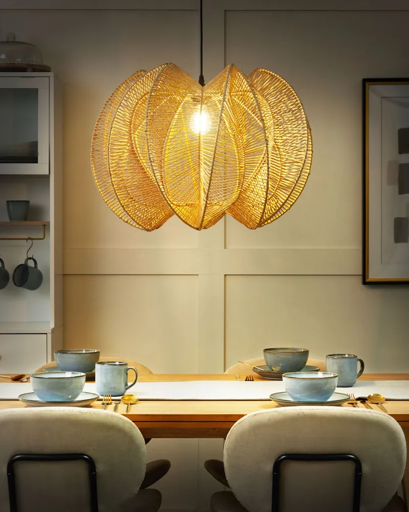 Paper Rope Pendant Lamp Espontâneo MANINGA com Suspensão Ajustável