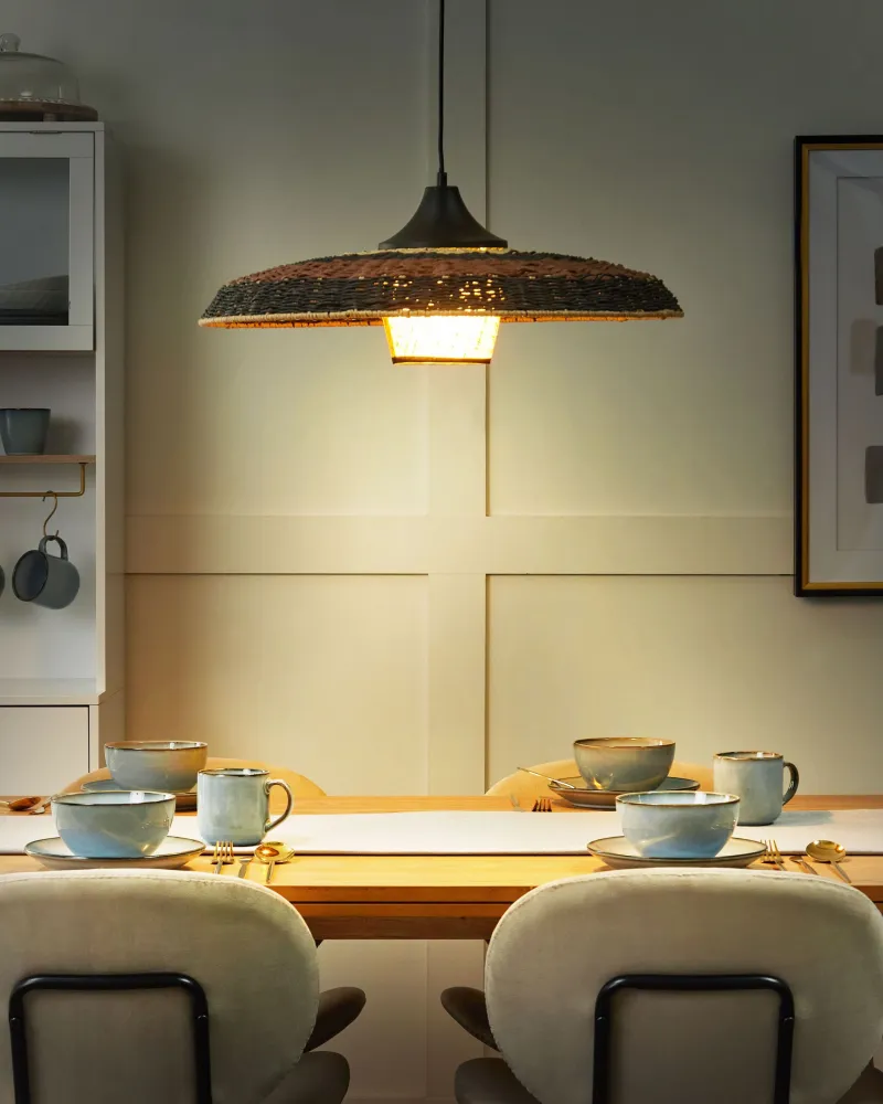 Paper Rope Pendant Lamp Multicolour CUANDO Estilo Vintage
