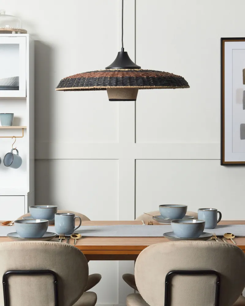 Paper Rope Pendant Lamp Multicolour CUANDO Estilo Vintage