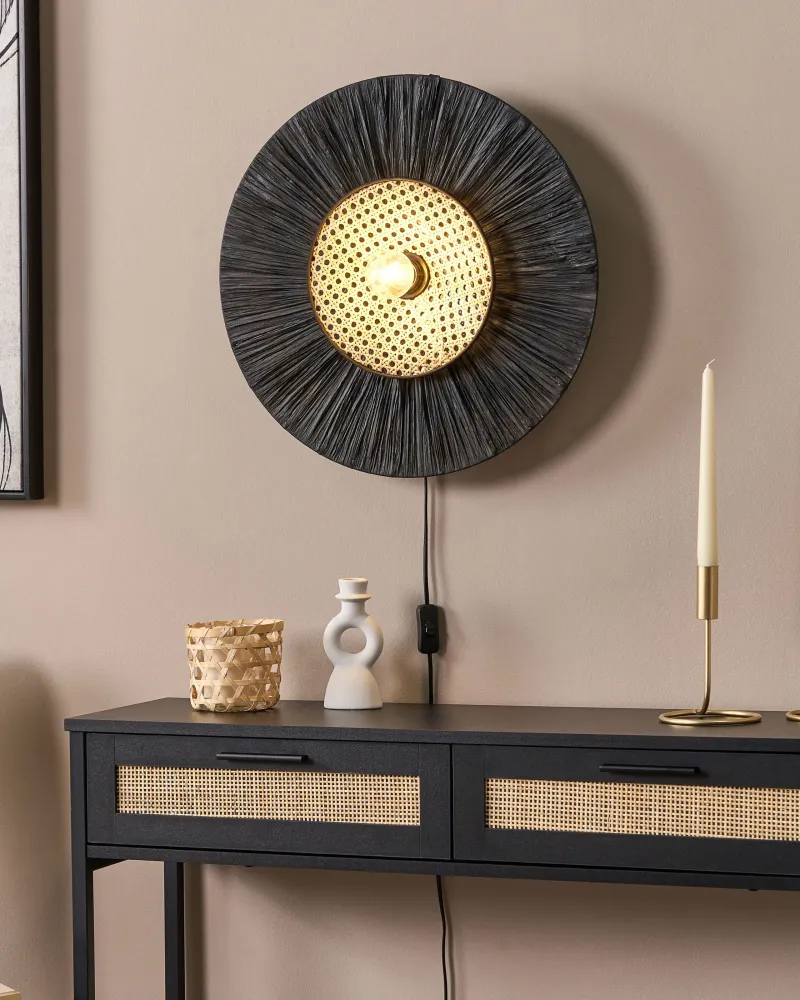 Paper Wall Lamp ⌀ 50 cm Negro YAAPI