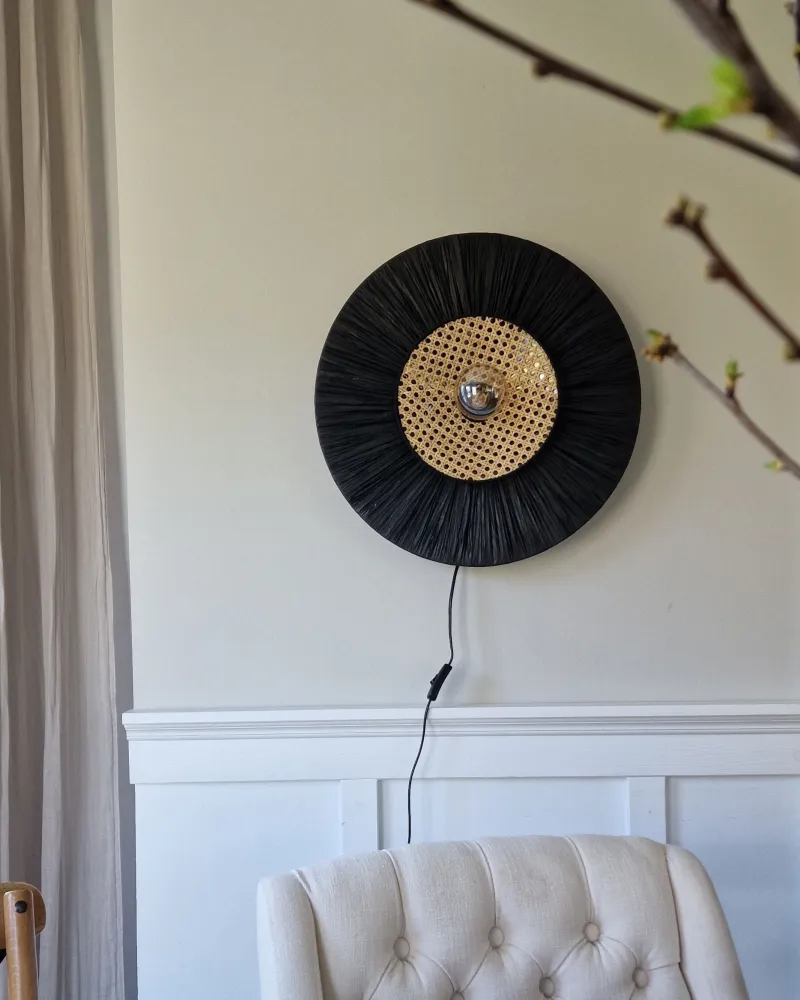 Paper Wall Lamp ⌀ 50 cm Negro YAAPI