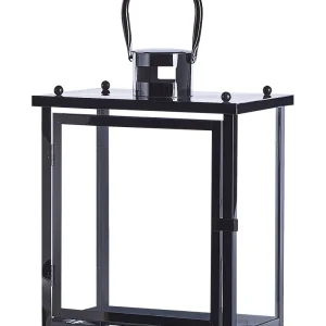 Lantern TENERIFE Metálico Black em Vidro Opalino
