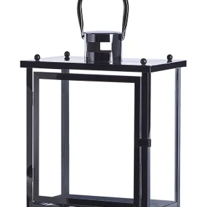 Lantern TENERIFE Metálico Black em Vidro Opalino