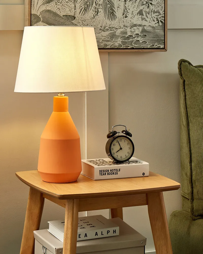 Design Moderno Candeeiro de mesa em cerâmica laranja 53 cm LAMBRE