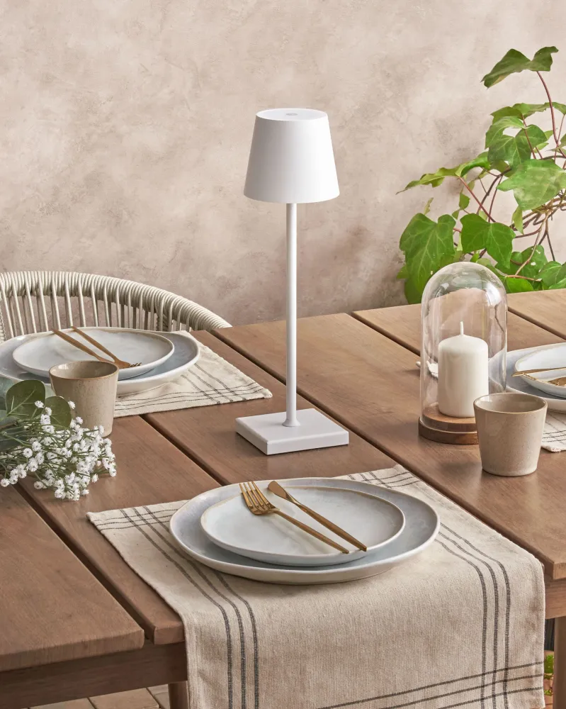 Design Moderno Wireless Metálico Table Lamp White BACEIRO