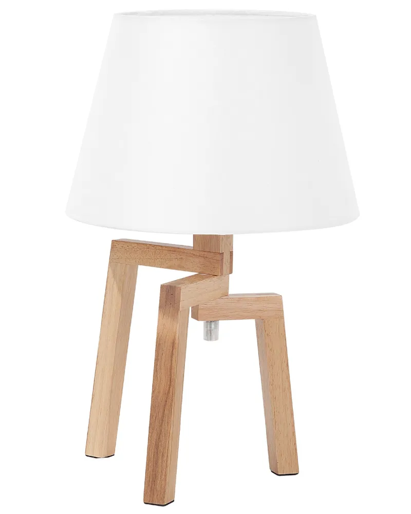 Lâmpada de Cristal Candeeiro de mesa com pernas de madeira e abajur branco NALON