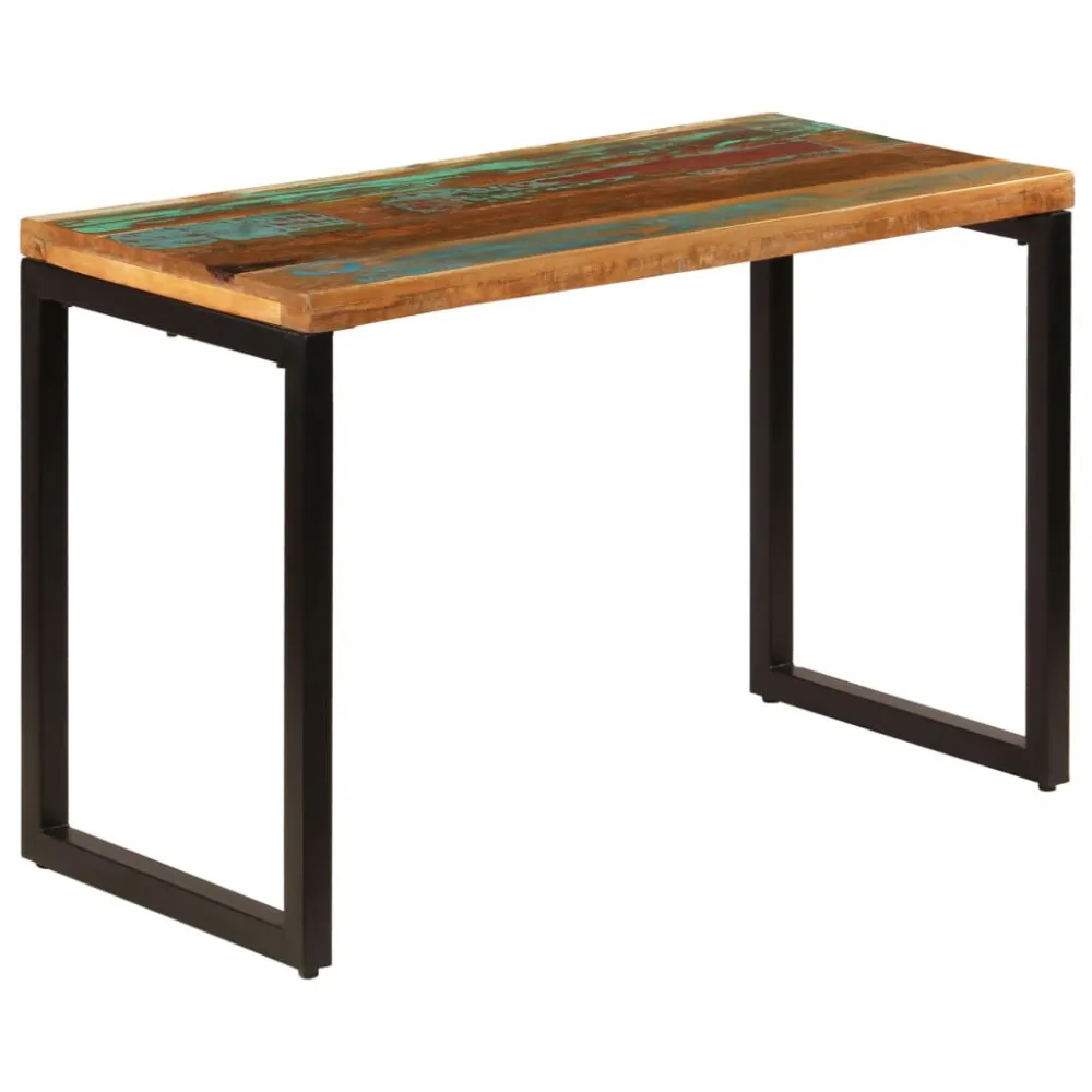 Mesa de jantar 115x55x76 cm madeira recuperada maciç e ço com Controle de Intensidade