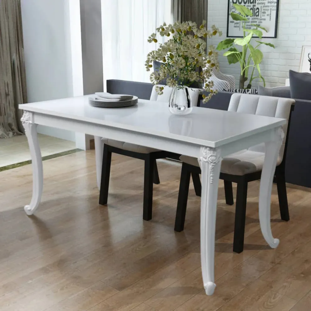 Mesa de jantar 116x66x76 cm branco cintilante | Smart | RGB