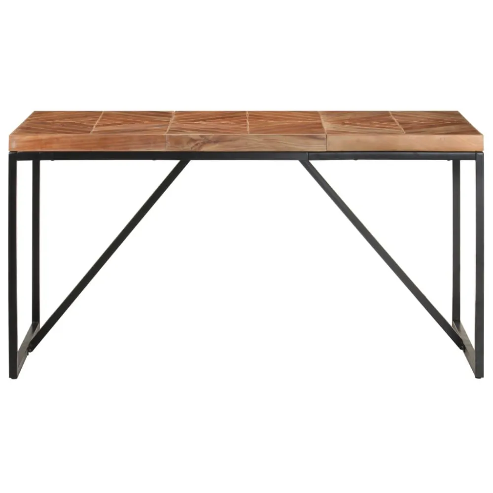 Mesa de jantar 140x70x76 cm madeira acácia maciç e mangueira com Base E27