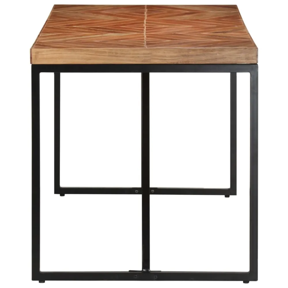 Mesa de jantar 140x70x76 cm madeira acácia maciç e mangueira com Base E27