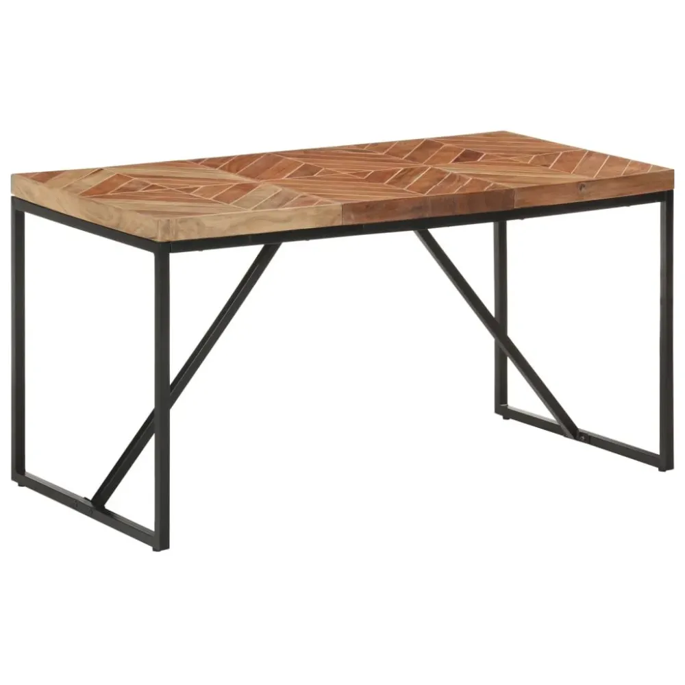 Mesa de jantar 140x70x76 cm madeira acácia maciç e mangueira com Base E27