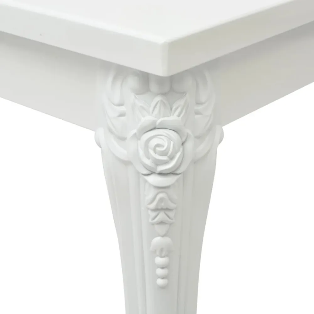 Mesa de jantar, 80x80x76 cm, branco luminoso