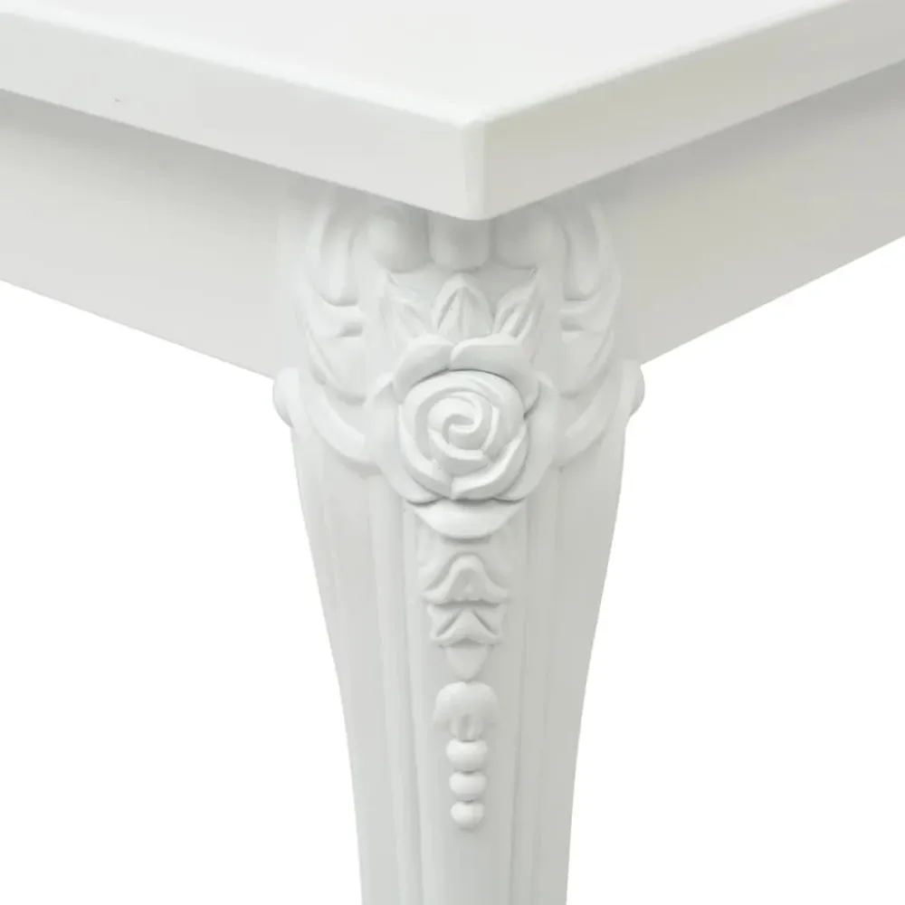 Mesa de jantar, 80x80x76 cm, branco luminoso