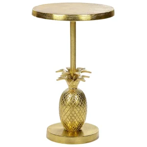 Metal Side Table Pineapple Base Ouro PANNOUVRE