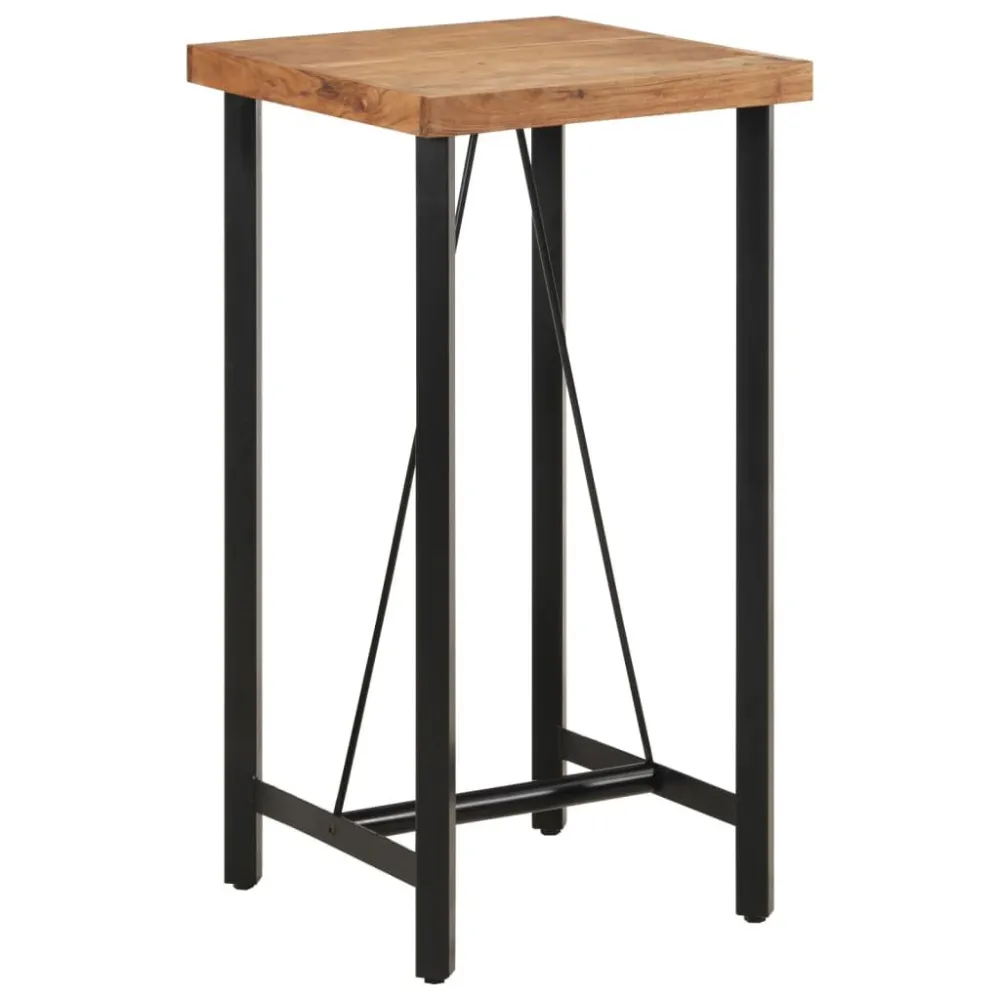 Premium Iluminação Mesa de bar 55x55x107 cm madeira de acácia maciç e ferro